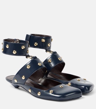 Jade studded leather sandals