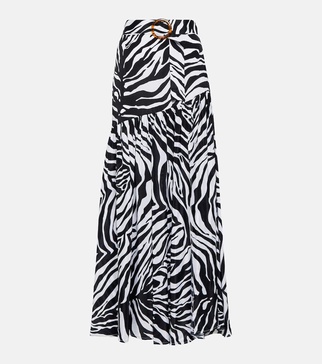 Tina zebra-print maxi skirt