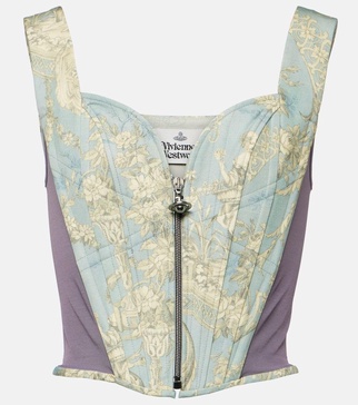 Classic paneled toile de Jouy corset