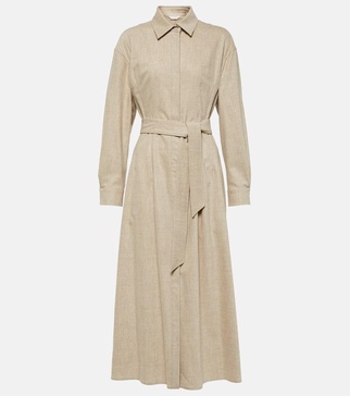 Edro wool and cashmere shirt dress