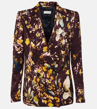 Floral double-breasted blazer