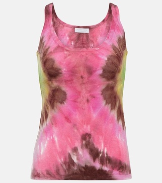 Graham tie-dye cashmere tank top