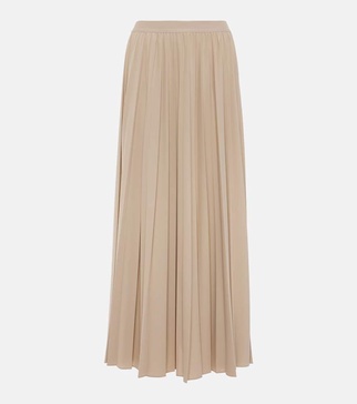 Maesa pleated jersey maxi skirt