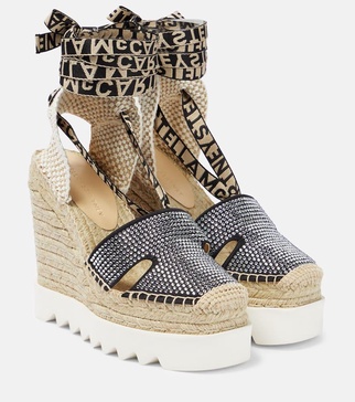 Embellished espadrille wedges