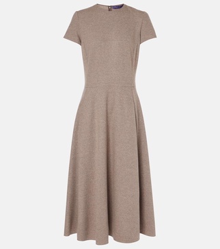 Wool and silk blend midi dress