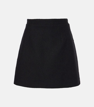 Iconic wool and cotton-blend miniskirt