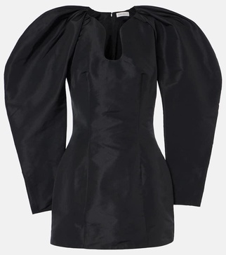 Pleated taffeta minidress