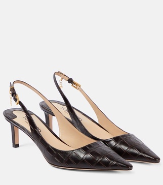 Leather slingback pumps