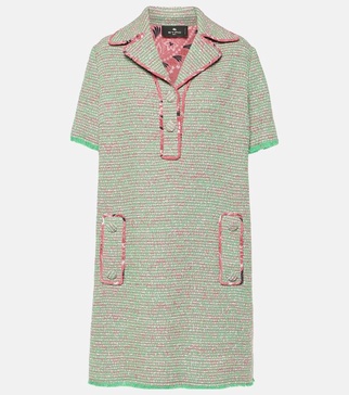 Wool and cotton-blend tweed minidress