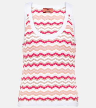 Zig Zag cotton-blend tank top