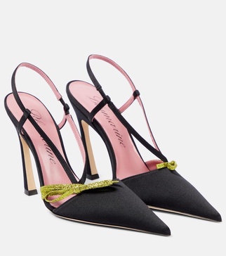 Shirley satin slingback pumps