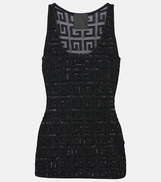 4G jacquard tank top