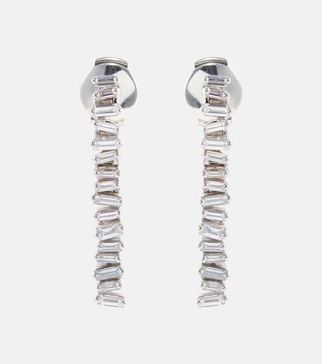 18kt white gold drop earrings with white diamonds 