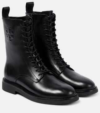 Leather combat boots