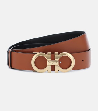 Gancini reversible leather belt