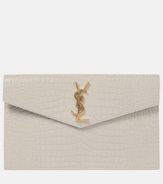 Croc-Embossed Uptown Envelope Pouch