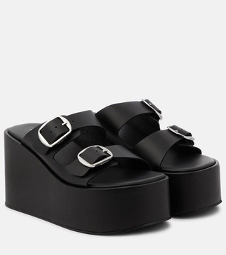 Leather platform sandals