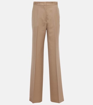 Vesta high-rise wool flared pants