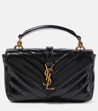 College Mini metalassé leather shoulder bag