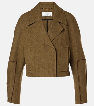 Cropped wool peacoat