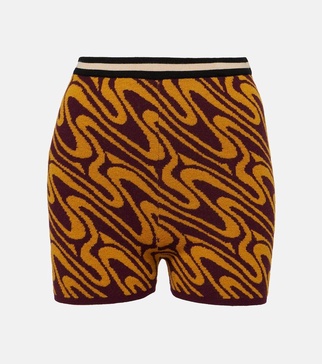 High-rise jacquard shorts