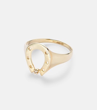 Horseshoe 9kt ring with diamond