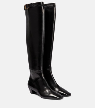 Leather over-the-knee boots