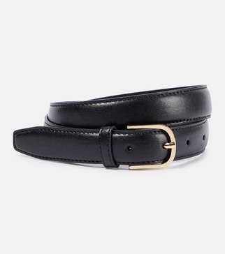 Slim leather belt