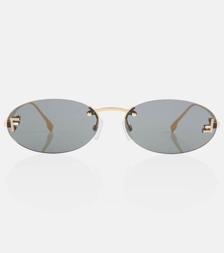 Fendi First embellished oval sunglasses