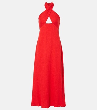 Halterneck cutout maxi dress