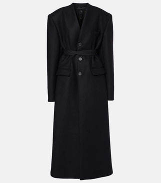 Hooded wool coat 