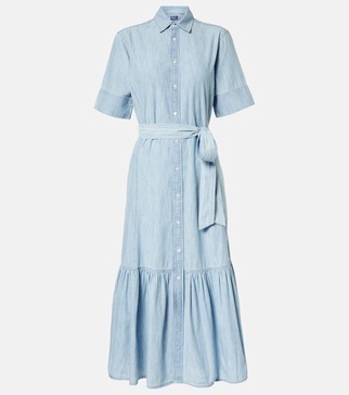 Cotton chambray shirt dress