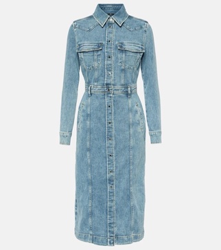 Luxe denim midi dress