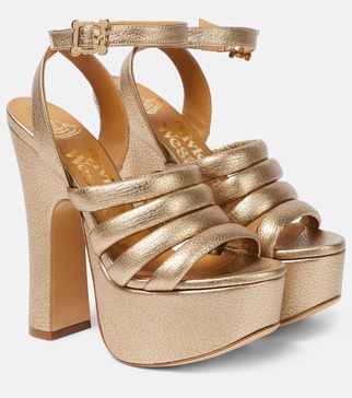 Britney metallic leather platform sandals