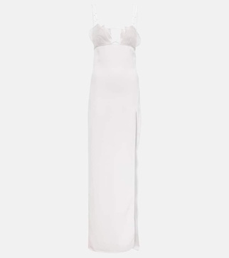 Bridal cutout crêpe gown