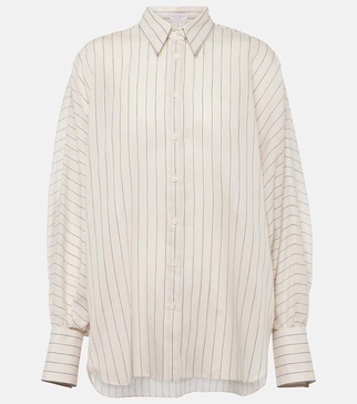 Cotton-blend lamé shirt