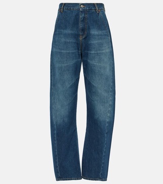 Mid-rise barrel-leg jeans