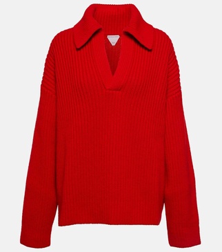 Wool and cashmere polo sweater