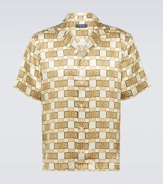 Roberto printed silk bowling shirt