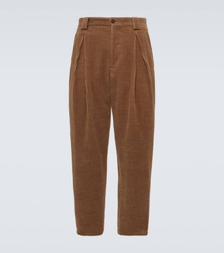 Wool and cashmere corduroy tapered pants