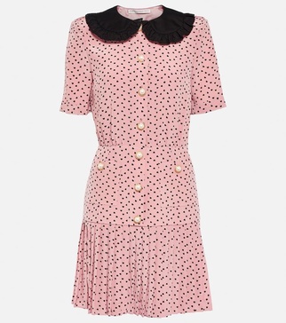 polka dot-print silk minidress