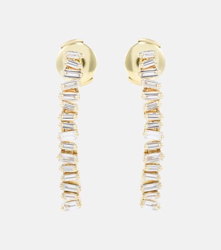 Fireworks 18kt gold earrings with white diamonds