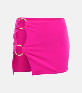 Ring-detail cutout miniskirt