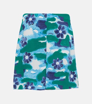 Printed cady miniskirt