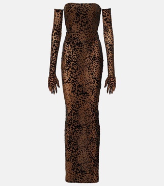 Leopard-print corset gown