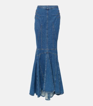 Denim maxi skirt