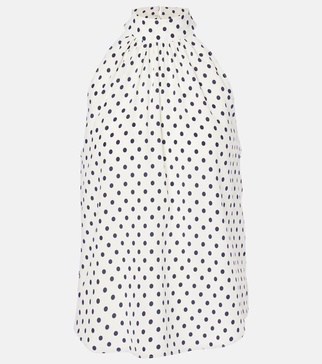 Kovi polka-dot silk-blend top