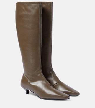 Leather knee-high boots