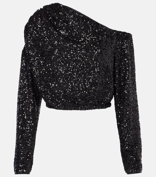 Belle sequined asymmetric top