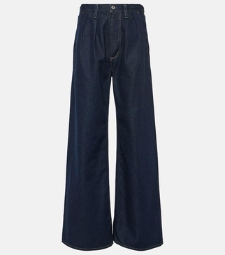 Maritzy pleated wide-leg jeans